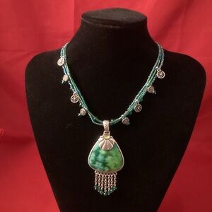 Chico’s aqua and silver tone necklace